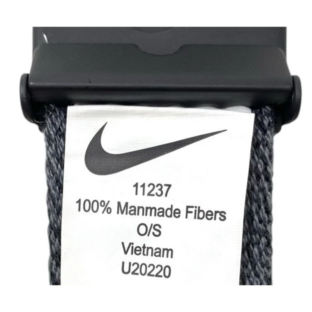 Nike Mens Black & Grey Webbed Belt One Size Adjustable Casual Golf Logo 50